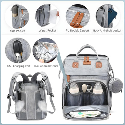 Baby Diaper Bag Backpack with Change Station